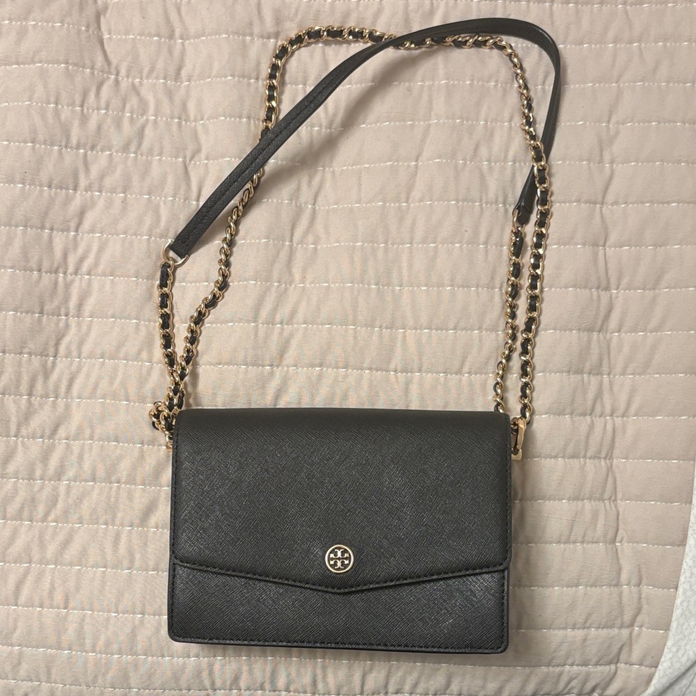 Tory Burch Black and Gold Crossbody Bag